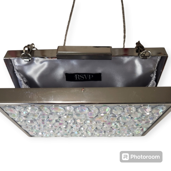 RSVP Gorgeous Clear Gem Special Occasion Clutch - Picture 11 of 12